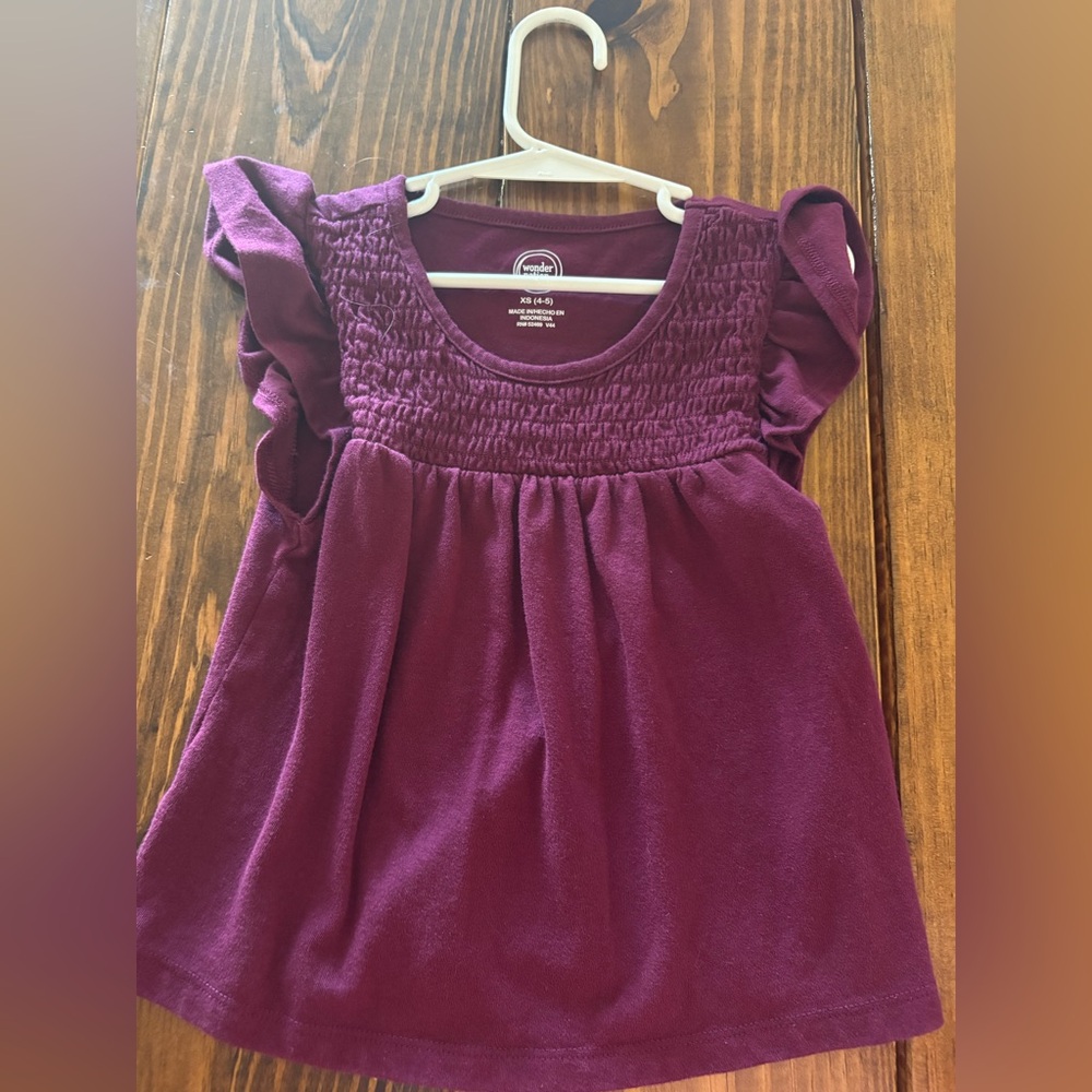wonder nation Purple Flutter Sleeve Top